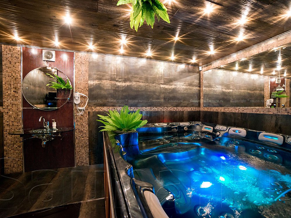 Сауна с бассейном и SPA джакузи