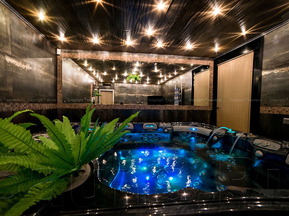 Сауна с бассейном и SPA джакузи