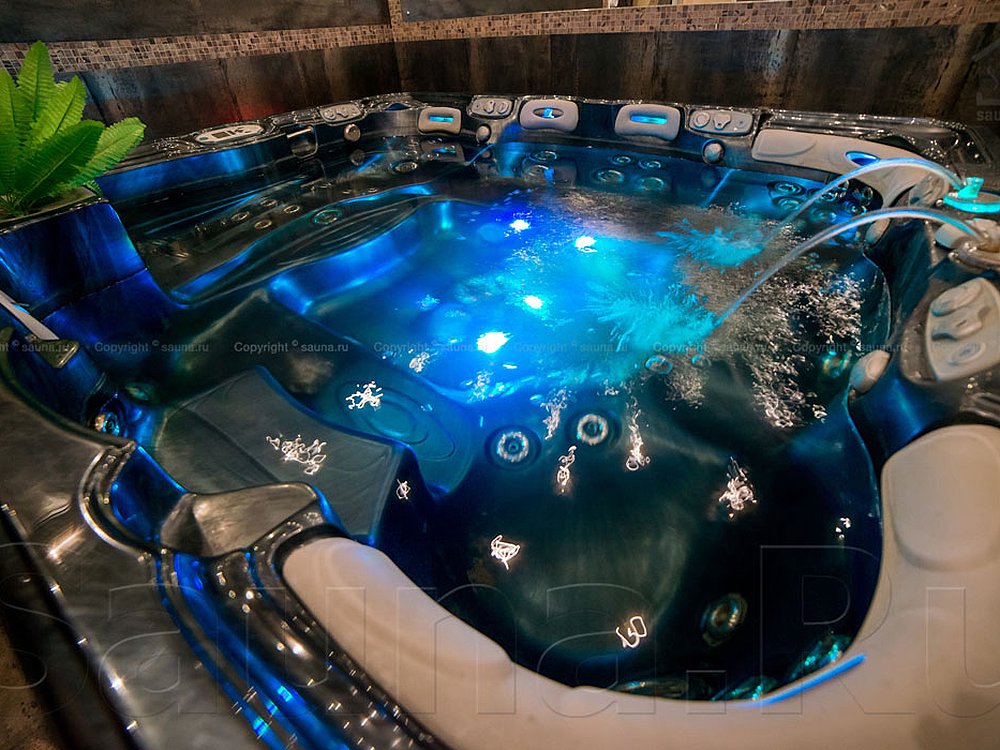 Сауна с бассейном и SPA джакузи